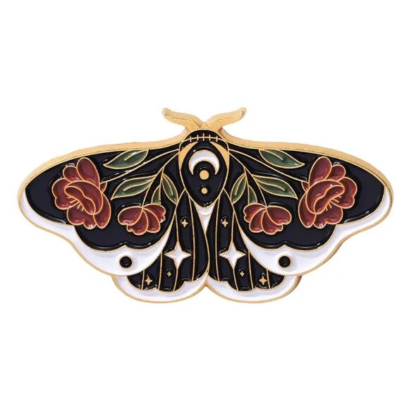 Set of (5) Beautiful Floral Moth Pins - Brand-New! - Picture 9 of 13